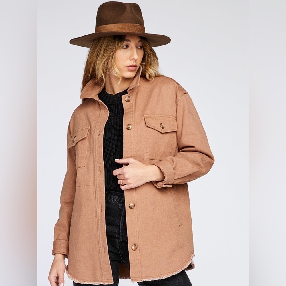 GENTLE FAWN Berlin Rust Oversized Shacket, Size Medium, #352